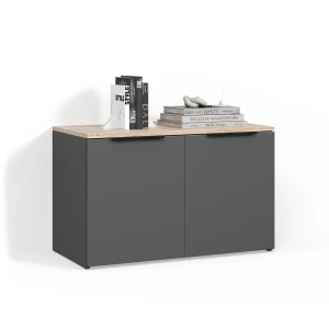Kommode Piave Anthrazit mit 2 Türen livinity®