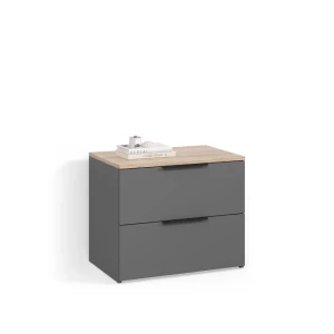 Kommode Piave Anthrazit 60 x 50 cm mit 2 Schubladen livinity®