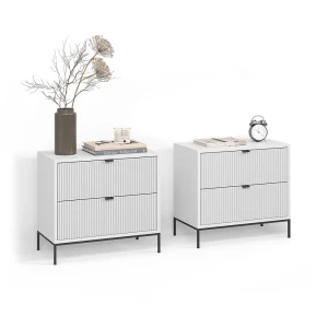 Nachttische Aterno Weiß 2er Set livinity®