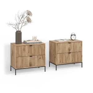 Nachttische Aterno Viking Oak 2er Set livinity®