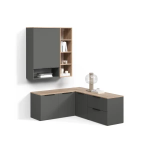 Wohnwand Piave Anthrazit 5 Teile livinity®