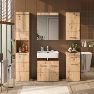 Badmöbel-Set Luna Eiche Wotan 5 Teile livinity®