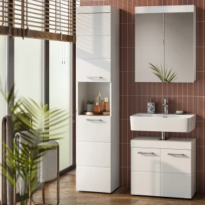 Badschrank Luna Weiß 37 x 190 cm livinity®