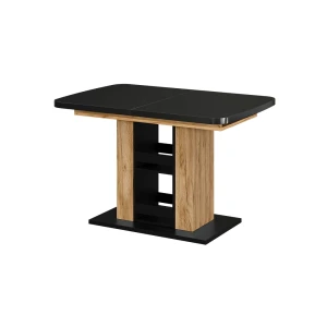 Mesa de comedor Fenaro Negro/Roble dorado 120-160 x 80 cm Vicco