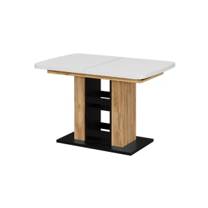 Mesa de jantar Fenaro Branco/Carvalho dourado 120-160 x 80 cm Vicco