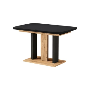 Spisebord Fenaro Sort/Gylden eg 120-160 x 80 cm 2 dele Vicco
