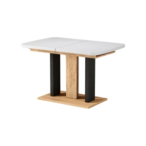 Spisebord Fenaro Hvid/Gylden eg 120-160 x 80 cm 2 dele Vicco