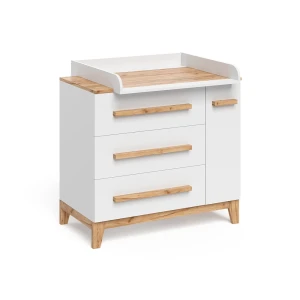 Bleskiftebord Malia Hvid 98 x 98 cm med 1 dør og 3 skuffer Vitalispa