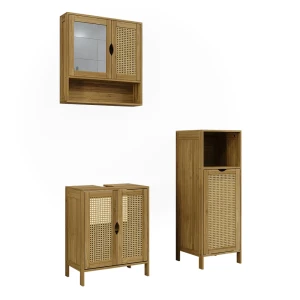 Badmöbel-Set Liora Bambus 3 części Vicco