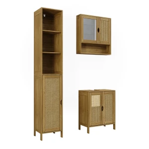 Badmöbel-Set Liora Bambus 3 części Vicco