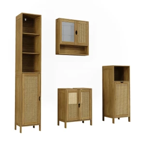 Badmöbel-Set Liora Bambus 4 części Vicco