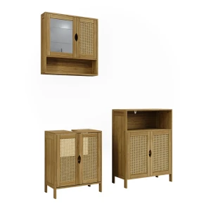 Badmöbel-Set Liora Bambus 3 części Vicco