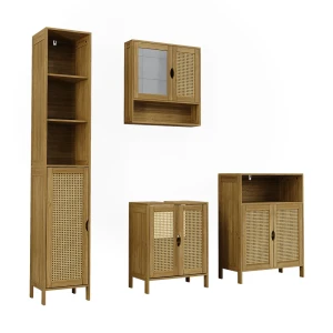 Badmöbel-Set Liora Bambus 4 części Vicco