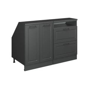 Küchenschrank für Dachschrägen R-Line Anthrazit Landhaus 120 cm 2er Set Schrankkorpuss 60 cm Tiefe Vicco