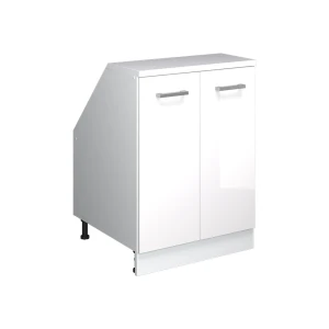 Skab til skrå væg Rion Hvid højglans 60 x 81.6 cm med 2 døre, skabskorpus 60 cm dybde Vicco