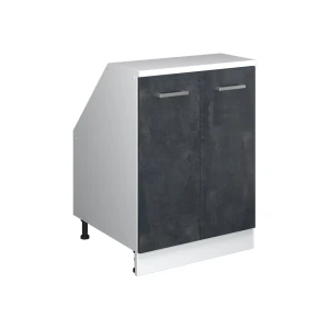 Skab til skrå væg Rion Sort beton 60 x 81.6 cm med 2 døre, skabskorpus 60 cm dybde Vicco