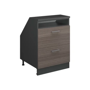 Skab til skrå væg Rion Ædel grå 60 x 81.6 cm med 2 skuffer, skabskorpus 60 cm dybde Vicco