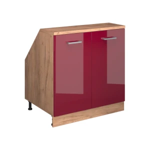 Wardrobe for sloping ceiling Rion Rød højglans 80 x 81.6 cm med 2 døre, skabskorpus 60 cm dybde Vicco