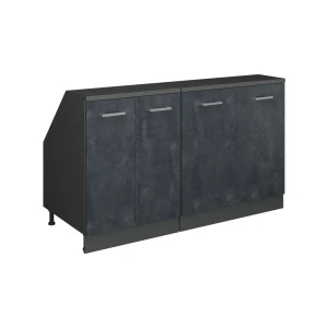Mobile cucina sottotetto R-Line Calce nera 140 cm Set di 2 carcasse armadio profondità 60 cm Vicco