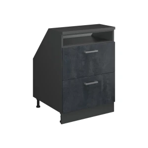 Skab til skrå væg Rion Sort beton 60 x 81.6 cm med 2 skuffer, skabskorpus 60 cm dybde Vicco