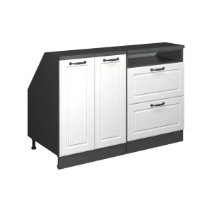 Szafka kuchenna na dach skośny R-Line Biały domek wiejski 120 cm Zestaw 2 korpusów szafy głębokość 60 cm Vicco