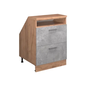 Skab til skrå væg Rion Beton 60 x 81.6 cm med 2 skuffer, skabskorpus 60 cm dybde Vicco