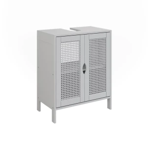 Waschbeckenunterschrank Liora Weiß 48 x 60 cm mit 2 Türen Vicco