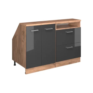 Mobile cucina sottotetto R-Line Antracite lucido 120 cm Set di 2 carcasse armadio profondità 60 cm Vicco