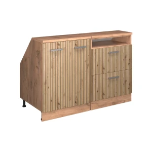 Dachschrägenschrank-Set Rion Artisan-Eiche 120 cm 2er Set Schrankkorpuss 60 cm Tiefe Vicco