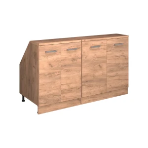 Køkkenskab til skrå væg R-Line Gold power oak 140 cm Sæt af 2 skabskorpusser 60 cm dybde Vicco