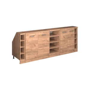Køkkenskab til skrå væg R-Line Gold power oak 210 cm Sæt af 5 skabskorpusser 60 cm dybde Vicco