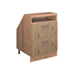 Szafka kuchenna na dach skośny R-Line Dąb rzemieślniczy 60 cm z 2 szufladami, korpus szafy głębokość 60 cm Vicco