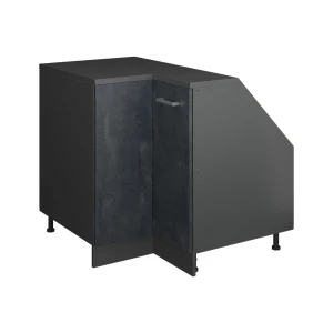 Skab til skrå væg Hjørneskab Rion Sort beton 75.6 x 81.6 cm med 1 dør, skabskorpus 60 cm dybde Vicco