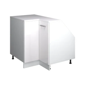 Skab til skrå væg Hjørneskab Rion Hvid højglans 75.6 x 81.6 cm med 1 dør, skabskorpus 60 cm dybde Vicco
