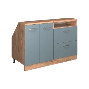 Szafka kuchenna na dach skośny R-Line Niebiesko-szary 120 cm Zestaw 2 korpusów szafy głębokość 60 cm Vicco