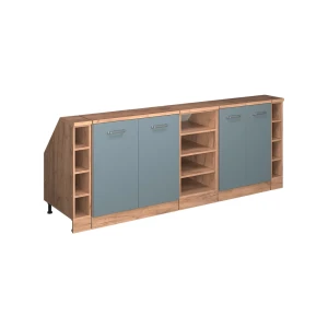 Szafka kuchenna na dach skośny R-Line Niebiesko-szary 210 cm Zestaw 5 korpusów szafy głębokość 60 cm Vicco