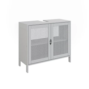 Waschbeckenunterschrank Liora Weiß 68 x 60 cm mit 2 Türen Vicco