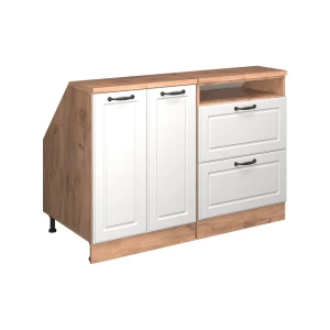 Szafka kuchenna na dach skośny R-Line Biały domek wiejski 120 cm Zestaw 2 korpusów szafy głębokość 60 cm Vicco