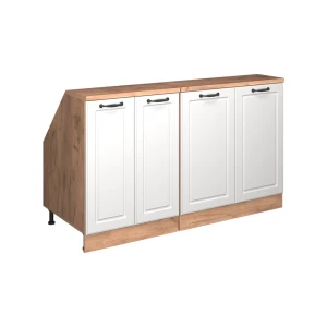 Dachschrägenschrank-Set Rion Weiß Landhaus 140 cm 2er Set Schrankkorpuss 60 cm Tiefe Vicco