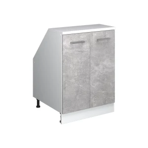 Küchenschrank für Dachschrägen R-Line Beton 60 cm mit 2 Türen, Schrankkorpus 60 cm Tiefe Vicco