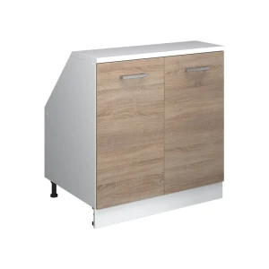 Küchenschrank für Dachschrägen R-Line Sonoma 80 cm mit 2 Türen, Schrankkorpus 60 cm Tiefe Vicco