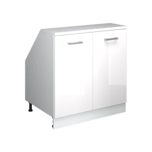 Szafa skosna Rion Biały wysoki połysk 80 x 81.6 cm z 2 drzwiami, korpus szafy głębokość 60 cm Vicco