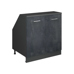 Skab til skrå væg Rion Sort beton 80 x 81.6 cm med 2 døre, skabskorpus 60 cm dybde Vicco