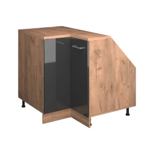 Skab til skrå væg Hjørneskab Rion Antracit højglans 75.6 x 81.6 cm med 1 dør, skabskorpus 60 cm dybde Vicco