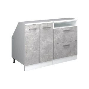 Set di mobili sottotetto Rion Calcestruzzo 120 cm Set di 2 carcasse armadio profondità 60 cm Vicco