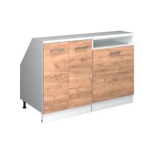 Køkkenskab til skrå væg R-Line Gold power oak 120 cm Sæt af 2 skabskorpusser 60 cm dybde Vicco