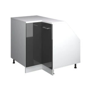 Skab til skrå væg Hjørneskab Rion Antracit højglans 75.6 x 81.6 cm med 1 dør, skabskorpus 60 cm dybde Vicco
