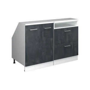 Meuble sous pente R-Line Béton noir 120cm Lot de 2 caissons 60 cm de profondeur Vicco