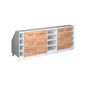 Køkkenskab til skrå væg R-Line Gold power oak 210 cm Sæt af 5 skabskorpusser 60 cm dybde Vicco