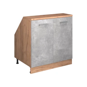 Wardrobe for sloping ceiling Rion Beton 80 x 81.6 cm med 2 døre, skabskorpus 60 cm dybde Vicco
